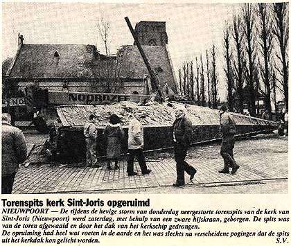 Bij storm in januari 1990 met windvlagen tot 167 km/u boorde de torensits zich 1,5 meter in de vloer.