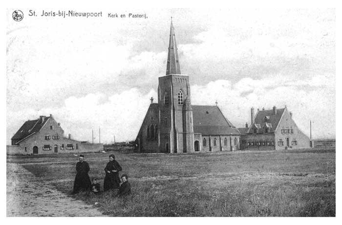 postkaart 1914 kerk en pastorie