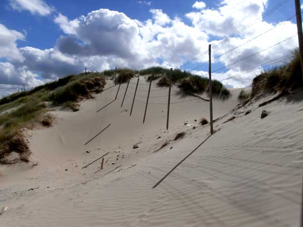 verplaatst zand - uiholling in de duinenreep